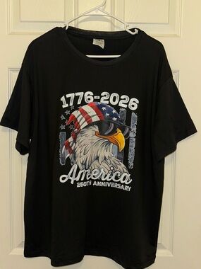 Target Black Graphic Tee with Patriotic Eagle